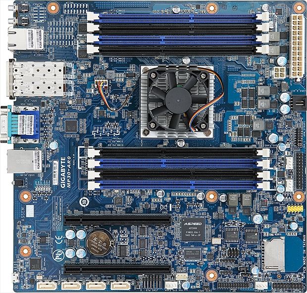 The new GIGABYTE motherboard has on-board eight-processor ARMv8