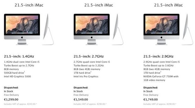 In Europe and Canada has risen Equipment Apple